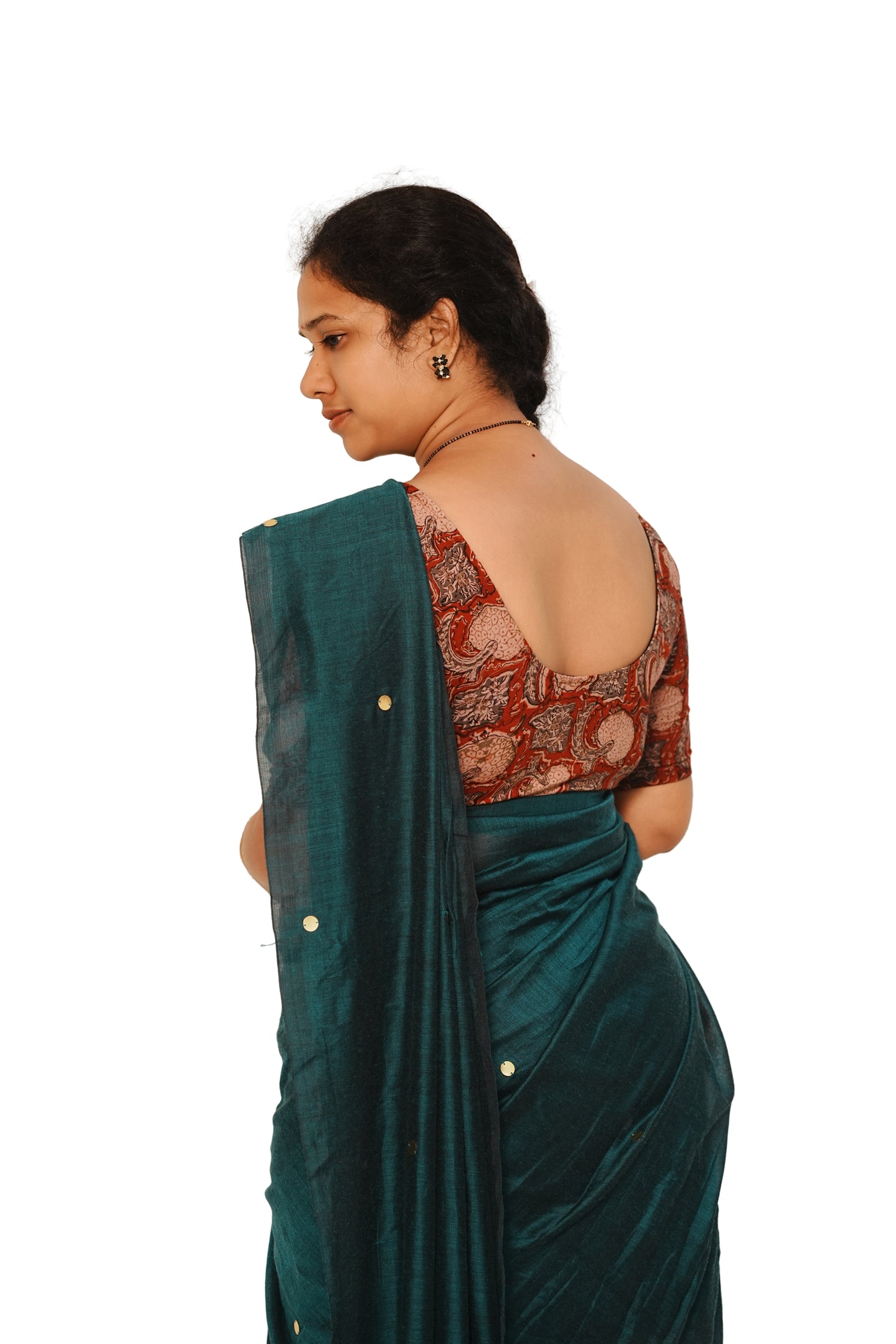 KALAMKARI ROUND NECK 10 INCH HANDS STRECHBLE BLOUSE