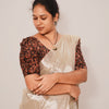 KALAMKARI BUTTA  ROUND NECK 10 INCH HANDS STRECHBLE BLOUSE