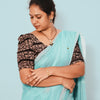 KALAMKARI BUTTA  ROUND NECK 10 INCH HANDS STRECHBLE BLOUSE