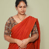 KALAMKARI ROUND NECK 10 INCH HANDS STRECHBLE BLOUSE