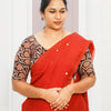 KALAMKARI ROUND NECK 10 INCH HANDS STRECHBLE BLOUSE
