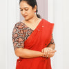 KALAMKARI ROUND NECK 10 INCH HANDS STRECHBLE BLOUSE
