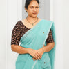 KALAMKARI ROUND NECK 10 INCH HANDS STRECHBLE BLOUSE