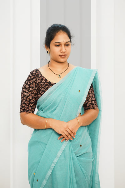 KALAMKARI ROUND NECK 10 INCH HANDS STRECHBLE BLOUSE
