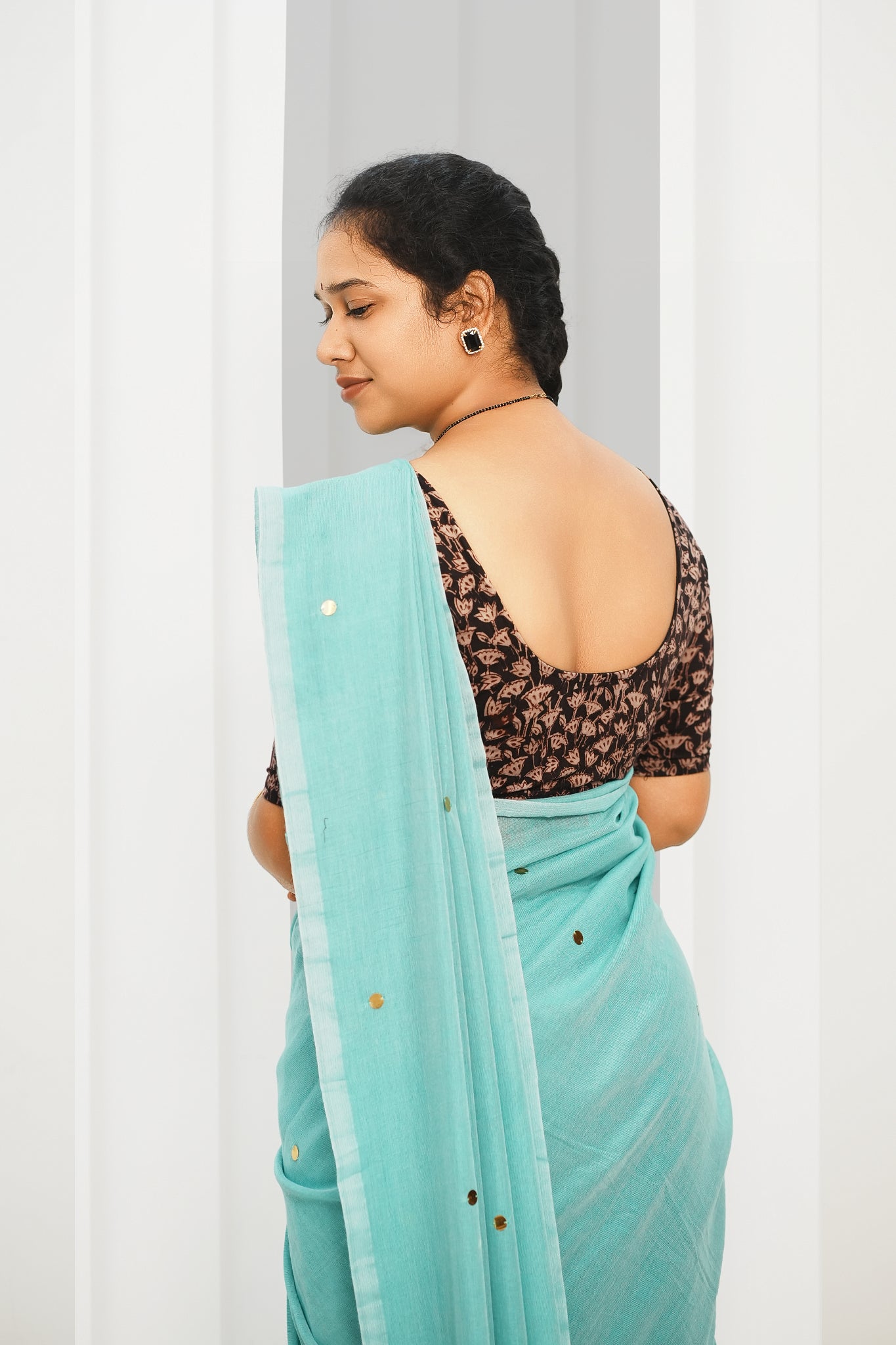 KALAMKARI ROUND NECK 10 INCH HANDS STRECHBLE BLOUSE