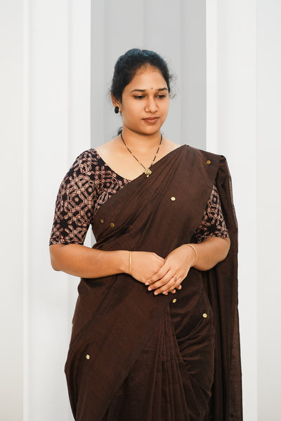 KALAMKARI ROUND NECK 10 INCH HANDS STRECHBLE BLOUSE
