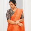 KALAMKARI V NECK 10 INCH HAND  STRECHBLE BLOUSE