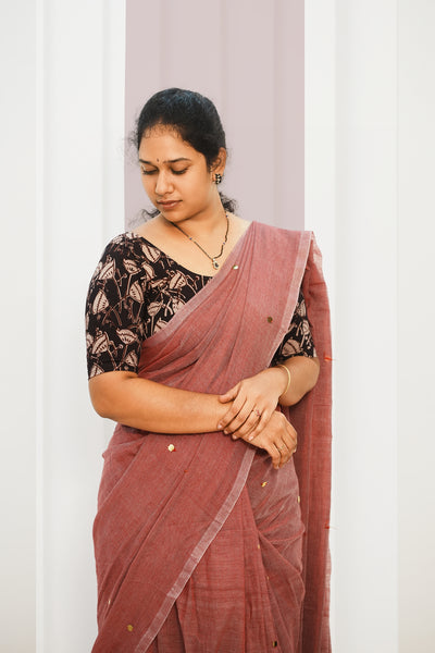 KALAMKARI ROUND NECK 10 INCH HANDS STRECHBLE BLOUSE