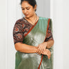 KALAMKARI V NECK 10 INCH HAND  STRECHBLE BLOUSE
