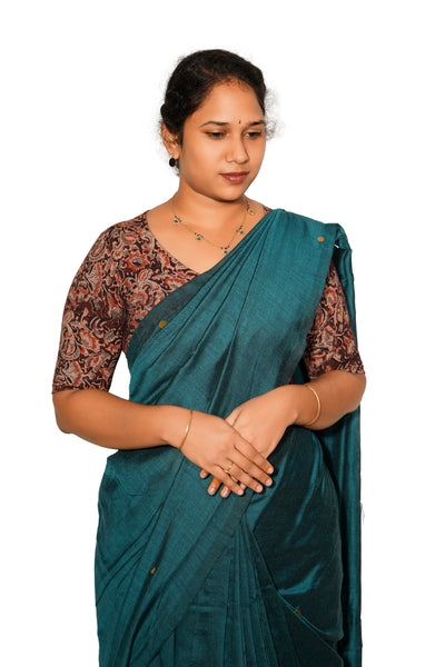 KALAMKARI V NECK 10 INCH HAND  STRECHBLE BLOUSE