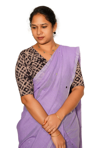 KALAMKARI V NECK 10 INCH HAND  STRECHBLE BLOUSE