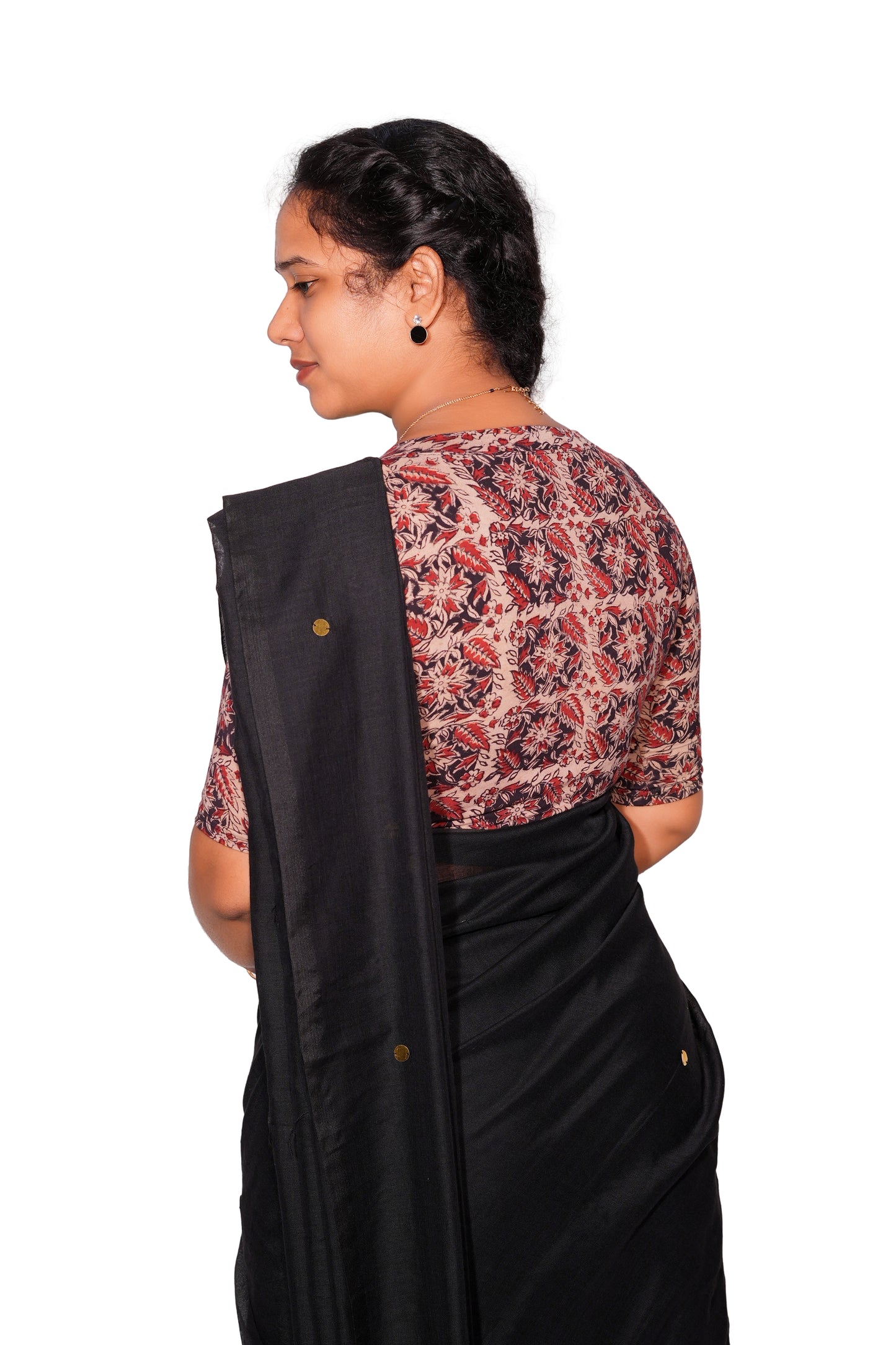 KALAMKARI V NECK 10 INCH HAND  STRECHBLE BLOUSE