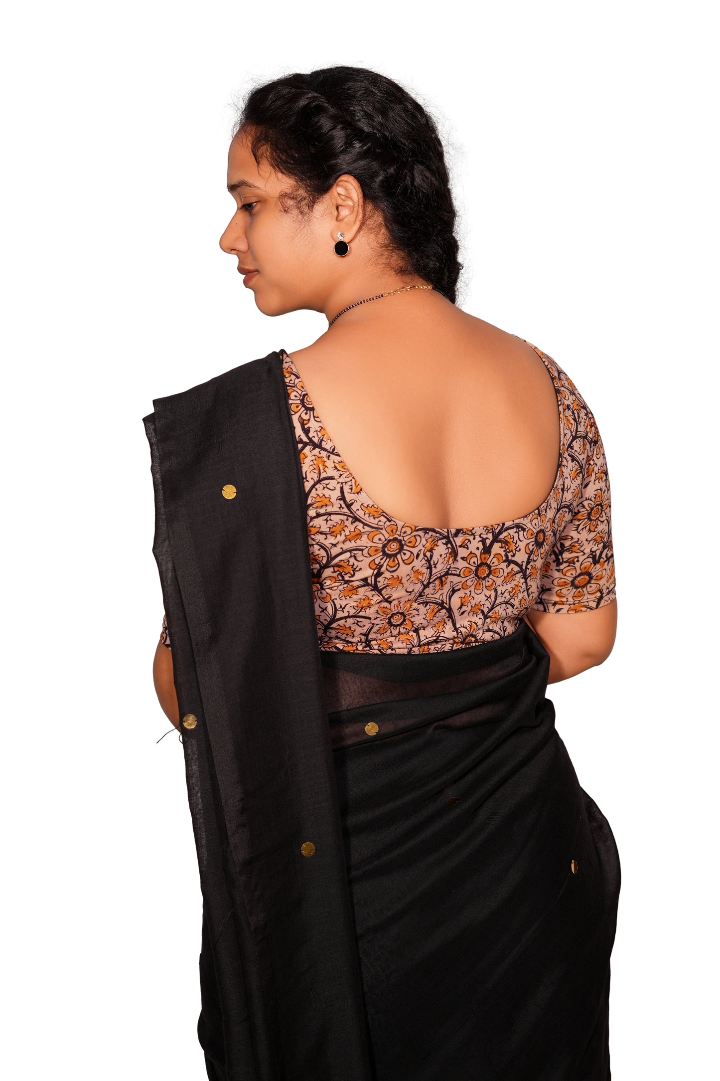 KALAMKARI ROUND NECK 10 INCH HANDS STRECHBLE BLOUSE