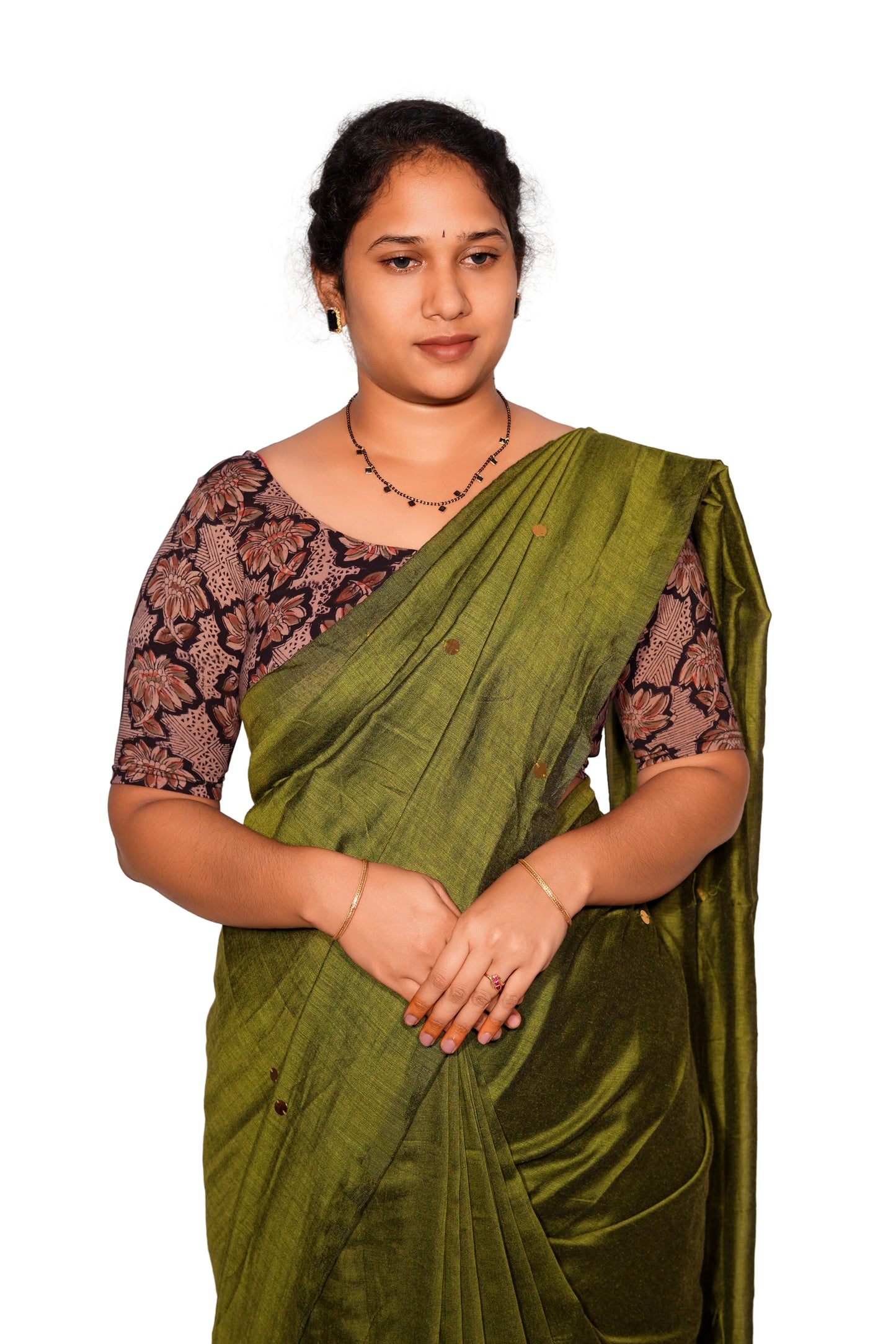 KALAMKARI ROUND NECK 10 INCH HANDS STRECHBLE BLOUSE