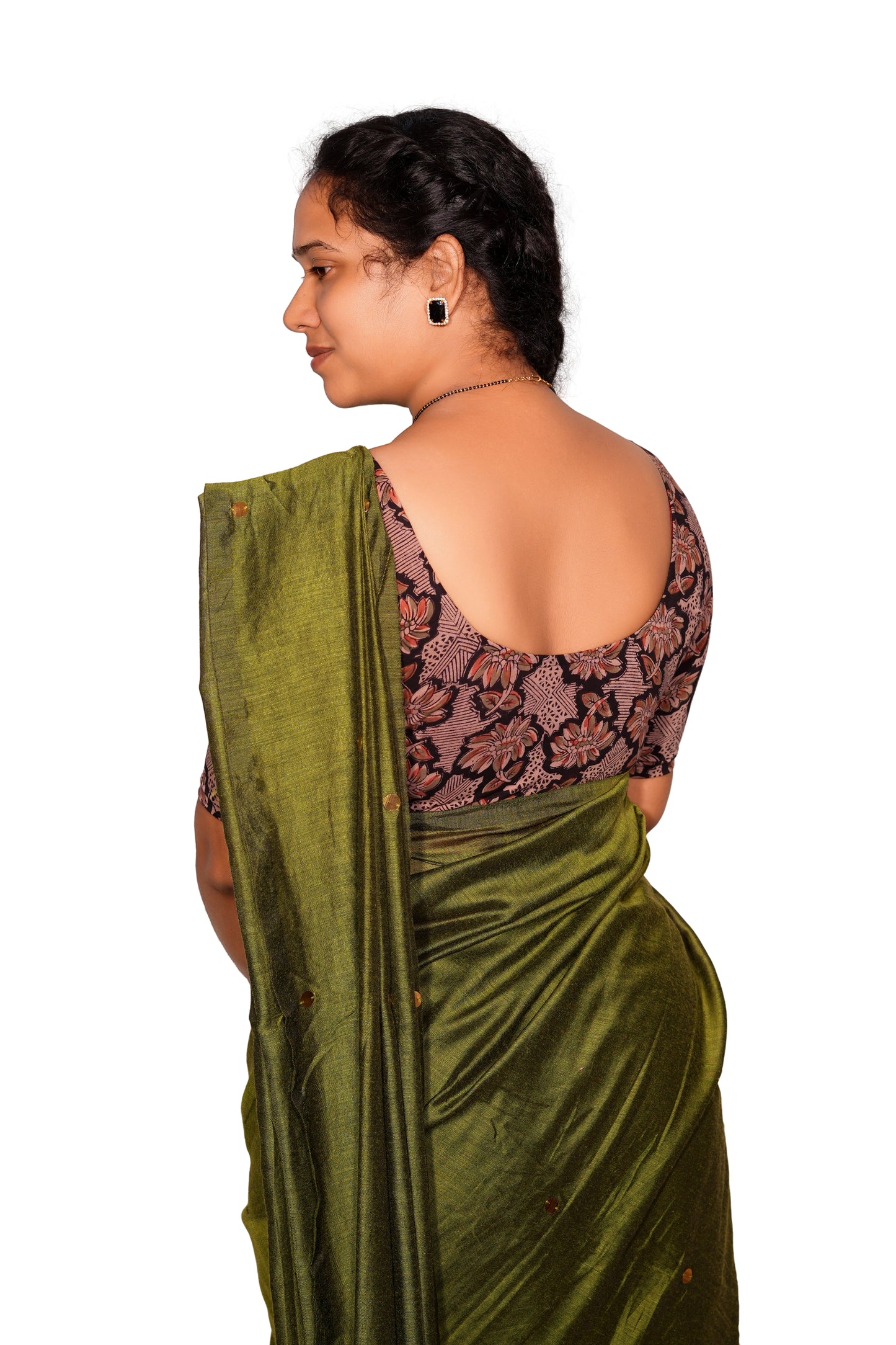 KALAMKARI ROUND NECK 10 INCH HANDS STRECHBLE BLOUSE