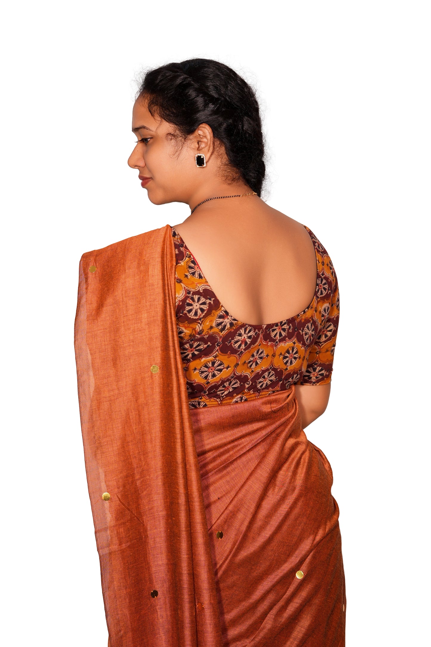KALAMKARI ROUND NECK 10 INCH HANDS STRECHBLE BLOUSE