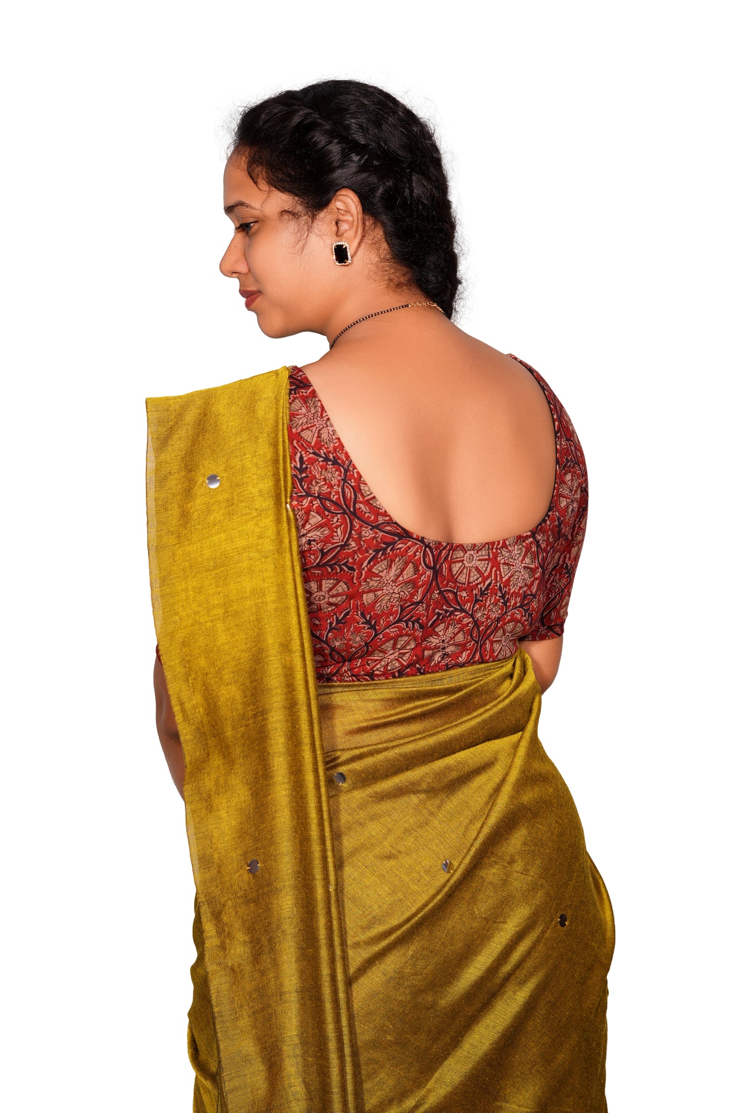 KALAMKARI ROUND NECK 10 INCH HANDS STRECHBLE BLOUSE