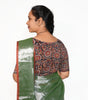 KALAMKARI BOAT NECK OPEN 10 HAND'S STREACHBLE  BLOUSE