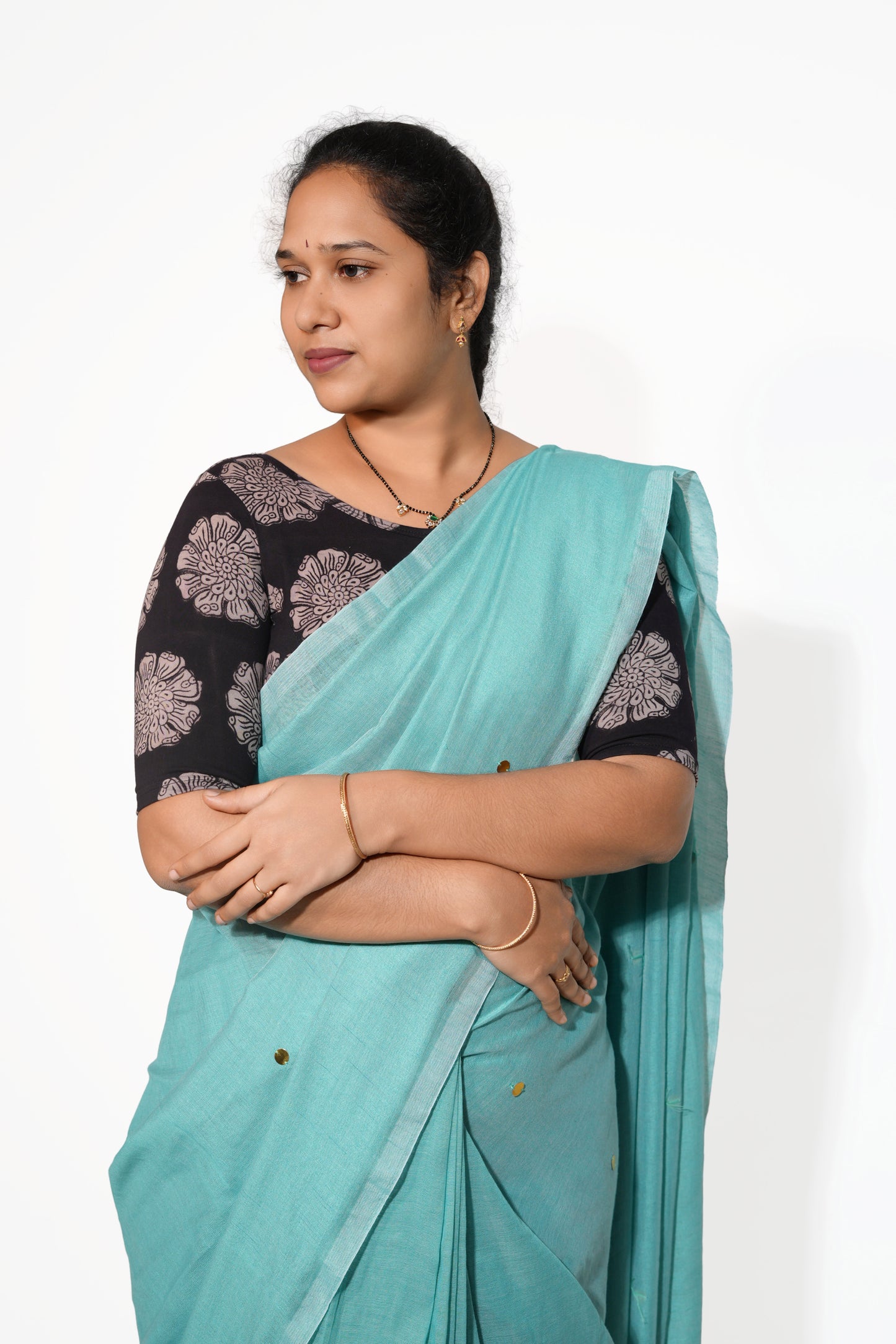 KALAMKARI BOAT NECK OPEN 10 HAND'S STREACHBLE  BLOUSE