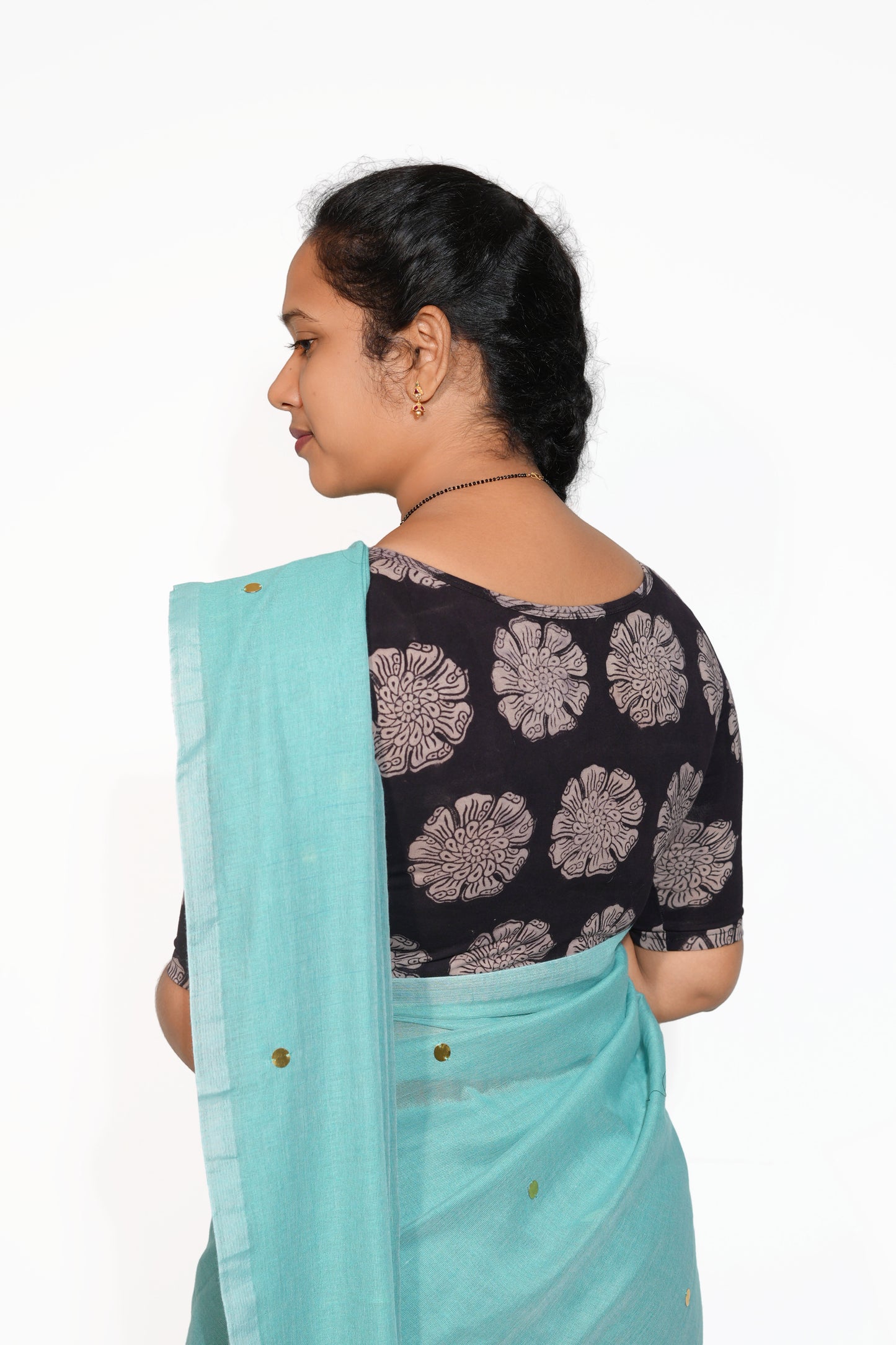 KALAMKARI BOAT NECK OPEN 10 HAND'S STREACHBLE  BLOUSE