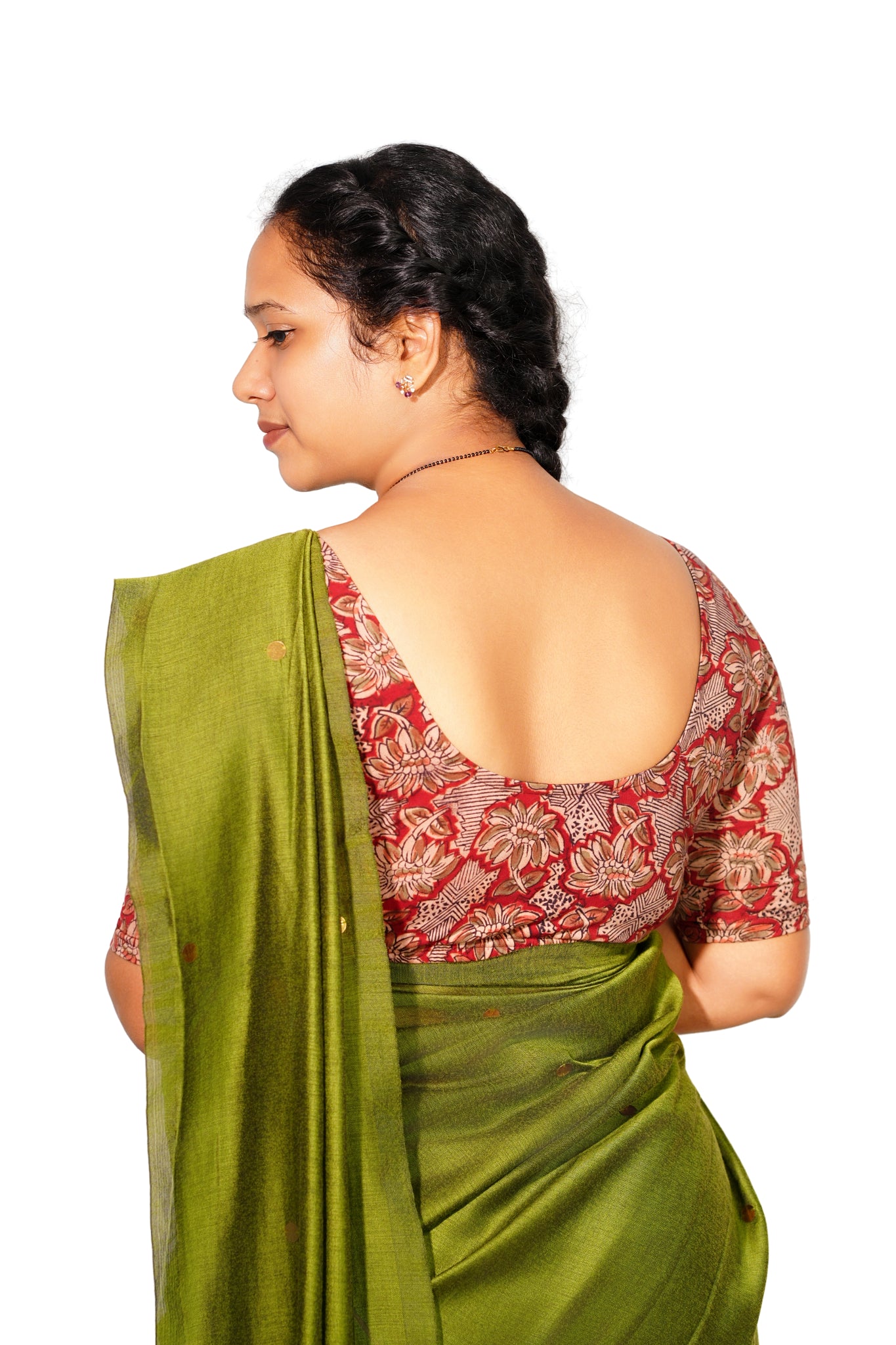 KALAMKARI ROUND NECK 10 INCH HANDS STRECHBLE BLOUSE