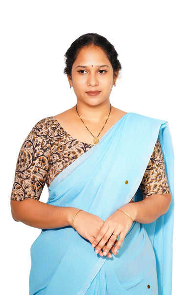 KALAMKARI ROUND NECK 10 INCH HANDS STRECHBLE BLOUSE