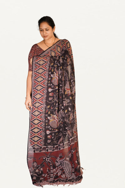 Kalamkari Mul Mul Special Cotton Saree