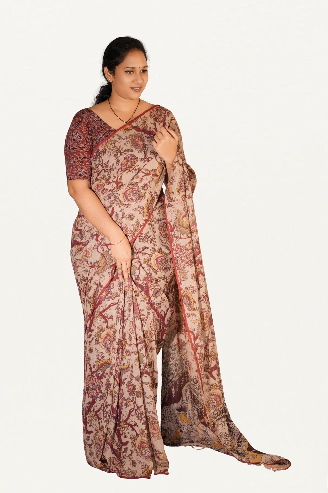 Kalamkari Mul Mul Special Cotton Saree