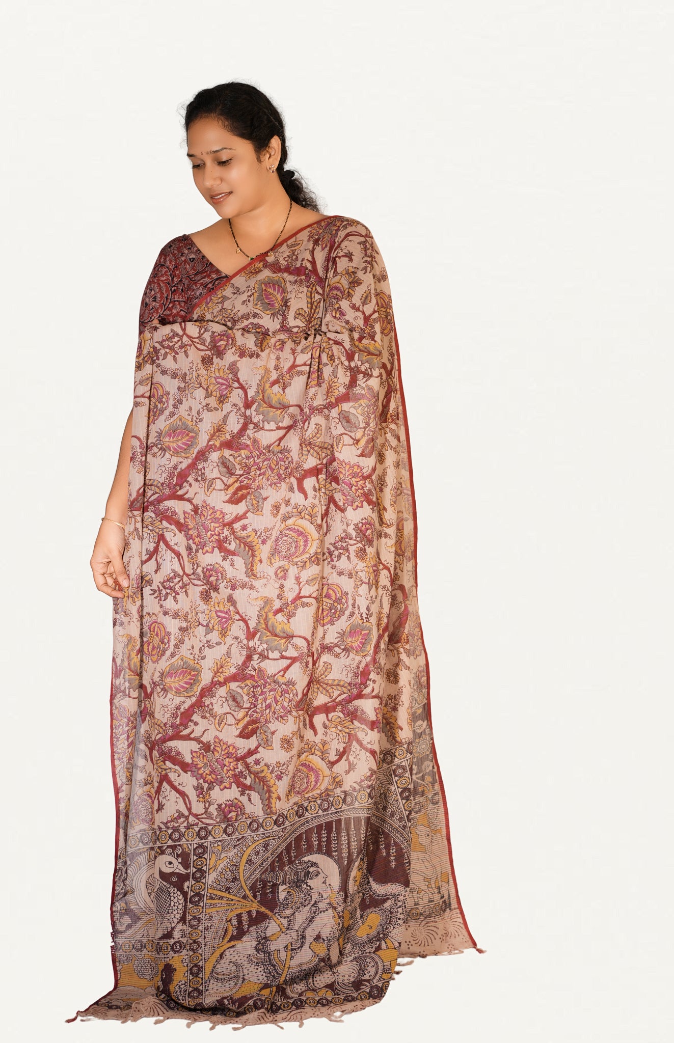 Kalamkari Mul Mul Special Cotton Saree