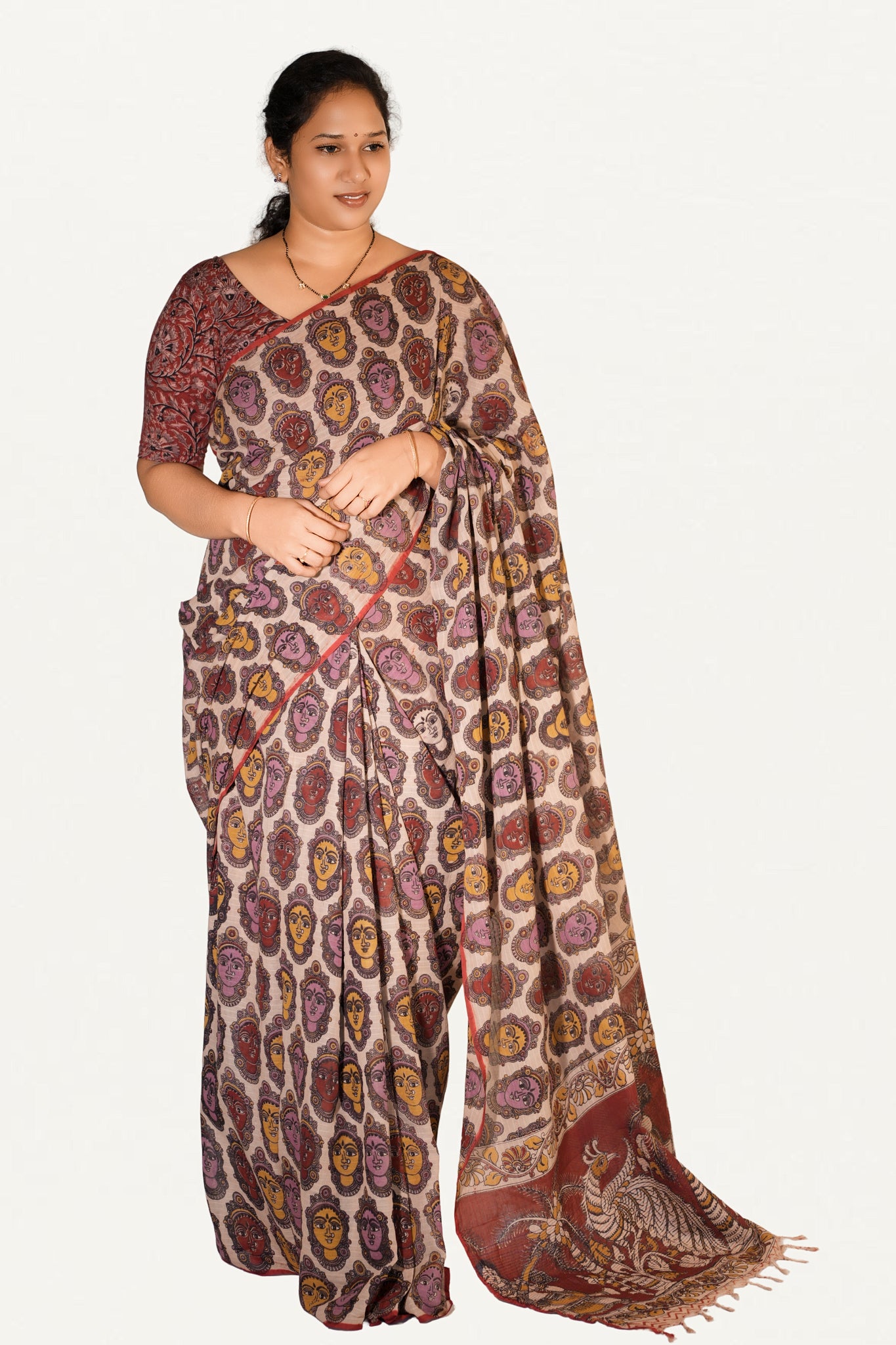 Kalamkari Mul Mul Special Cotton Saree