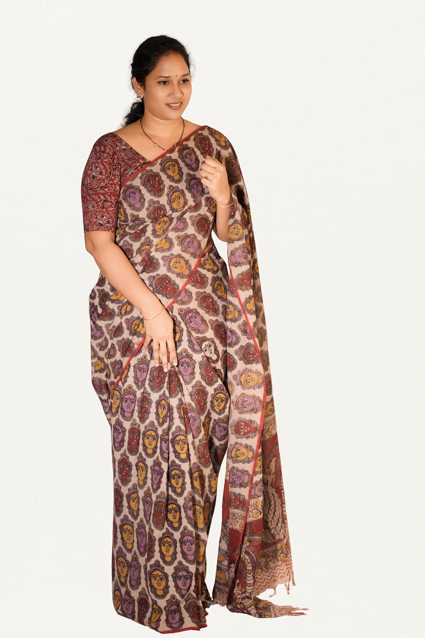Kalamkari Mul Mul Special Cotton Saree