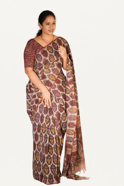Kalamkari Mul Mul Special Cotton Saree