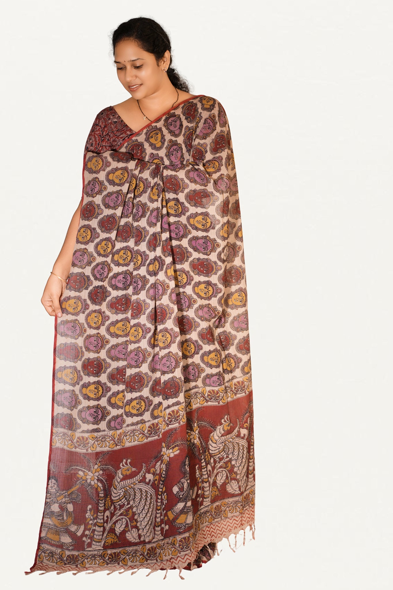 Kalamkari Mul Mul Special Cotton Saree