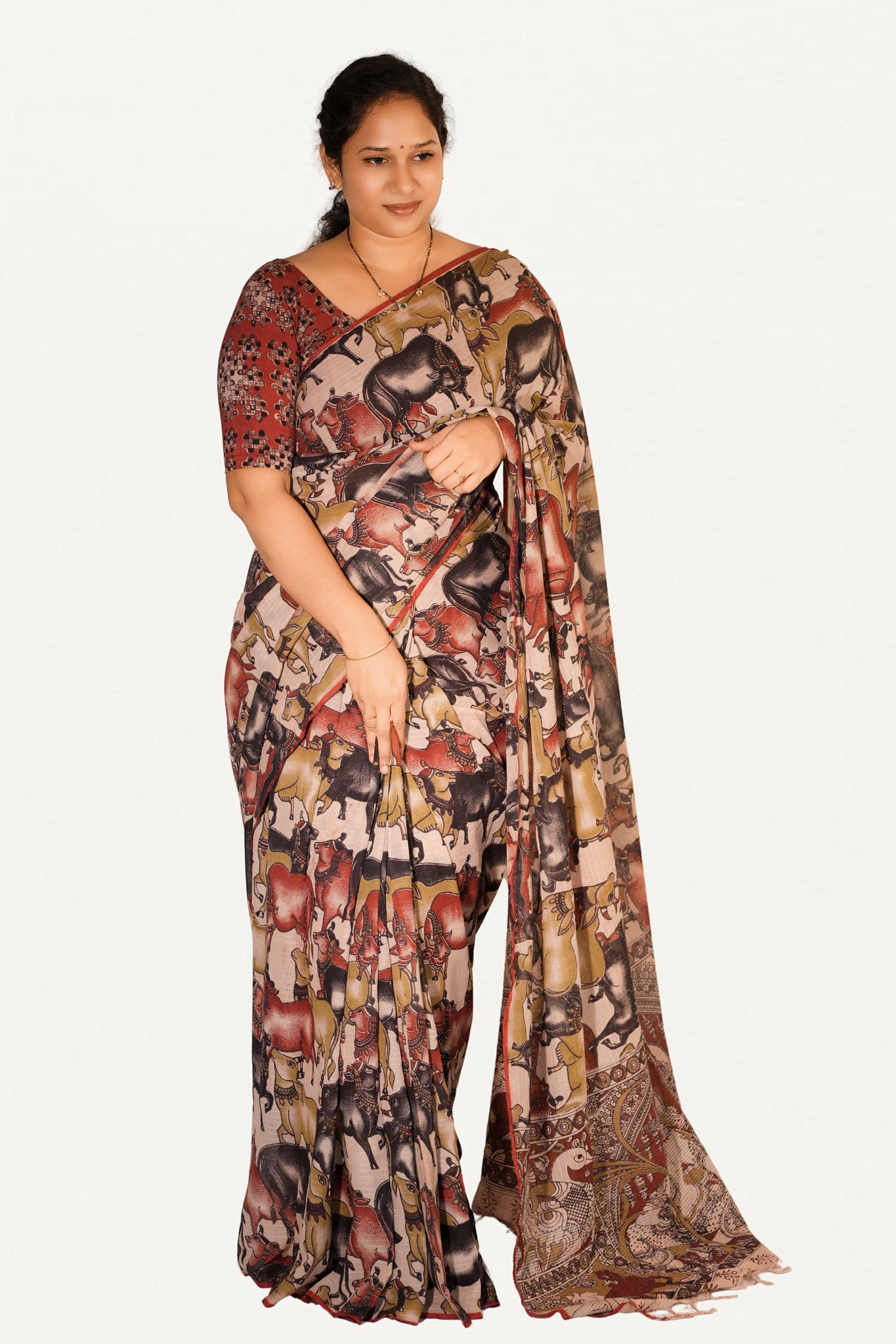 Kalamkari Mul Mul Special Cotton Saree