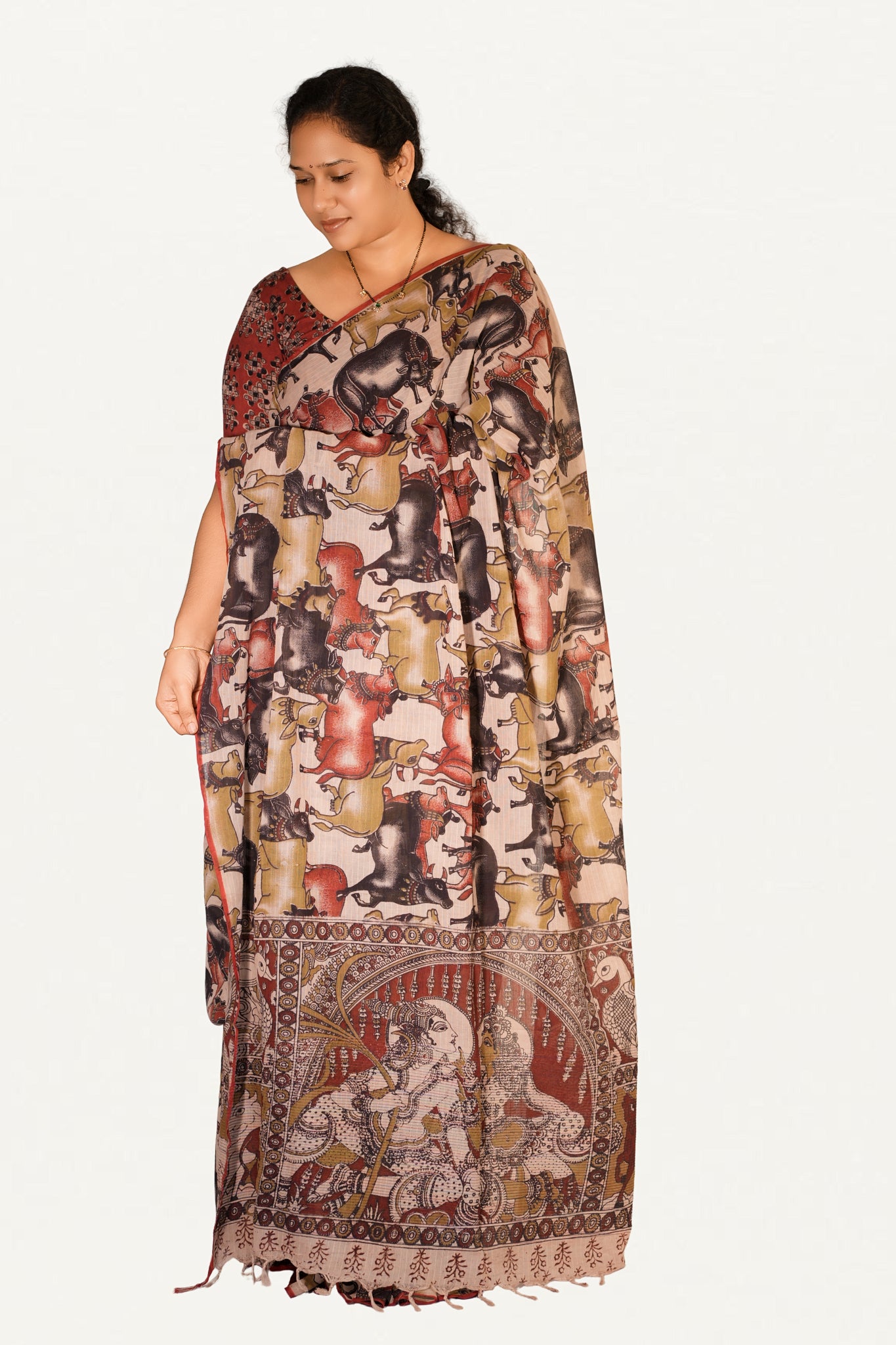 Kalamkari Mul Mul Special Cotton Saree