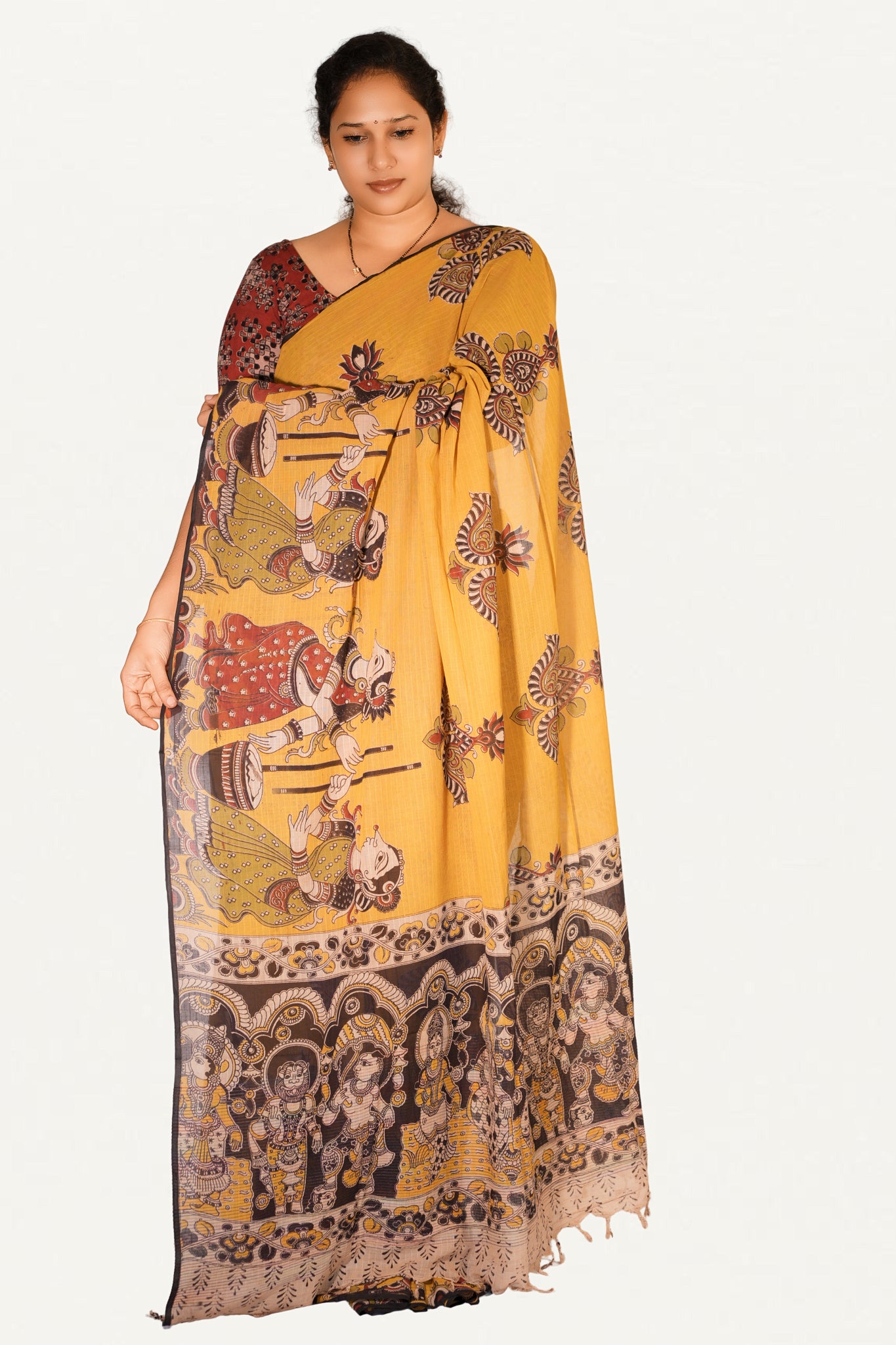Kalamkari Mul Mul Special Cotton Saree