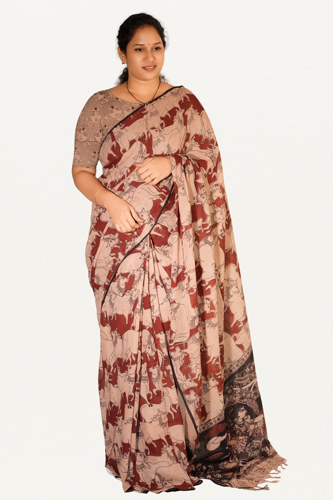 Kalamkari Mul Mul Special Cotton Saree