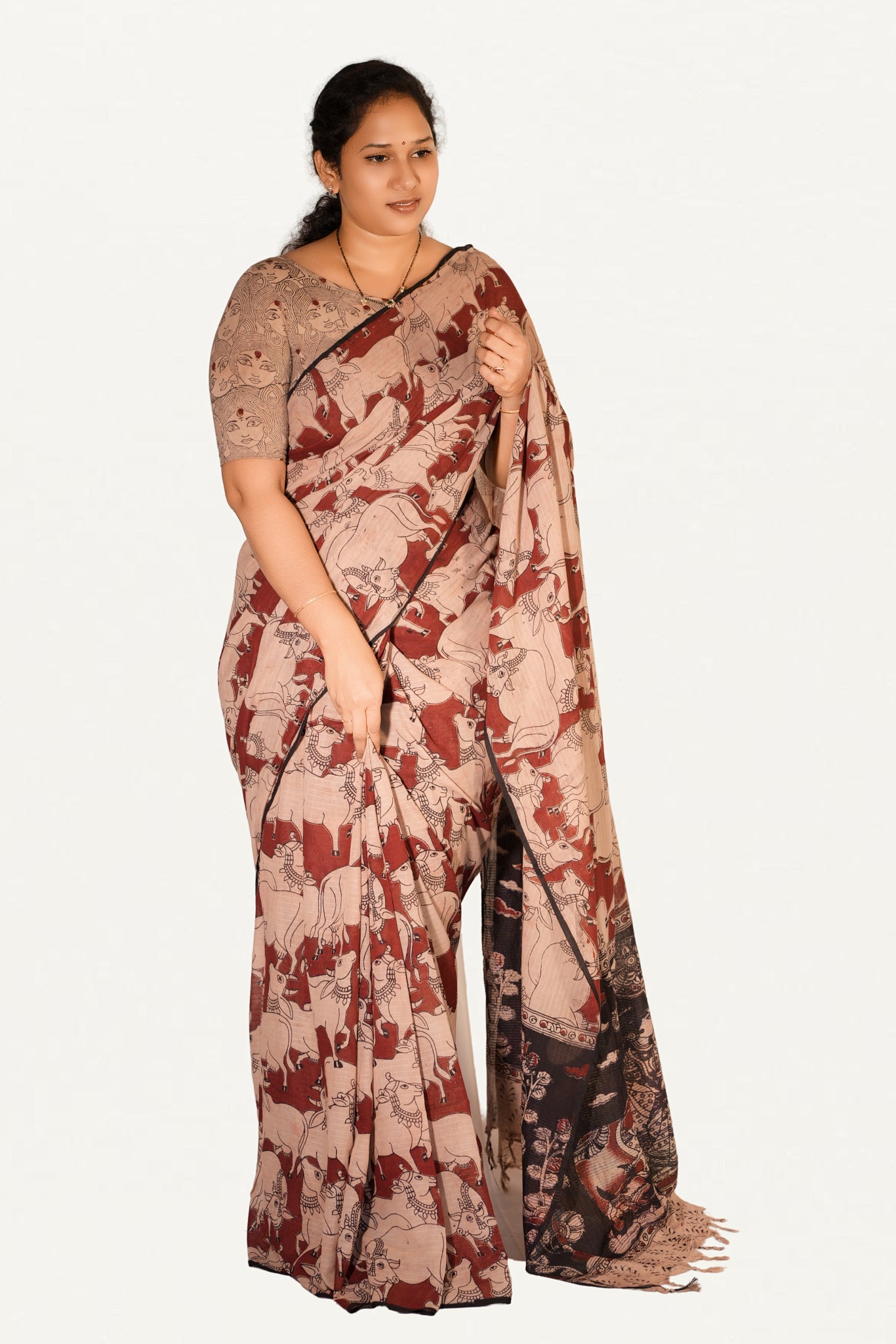 Kalamkari Mul Mul Special Cotton Saree