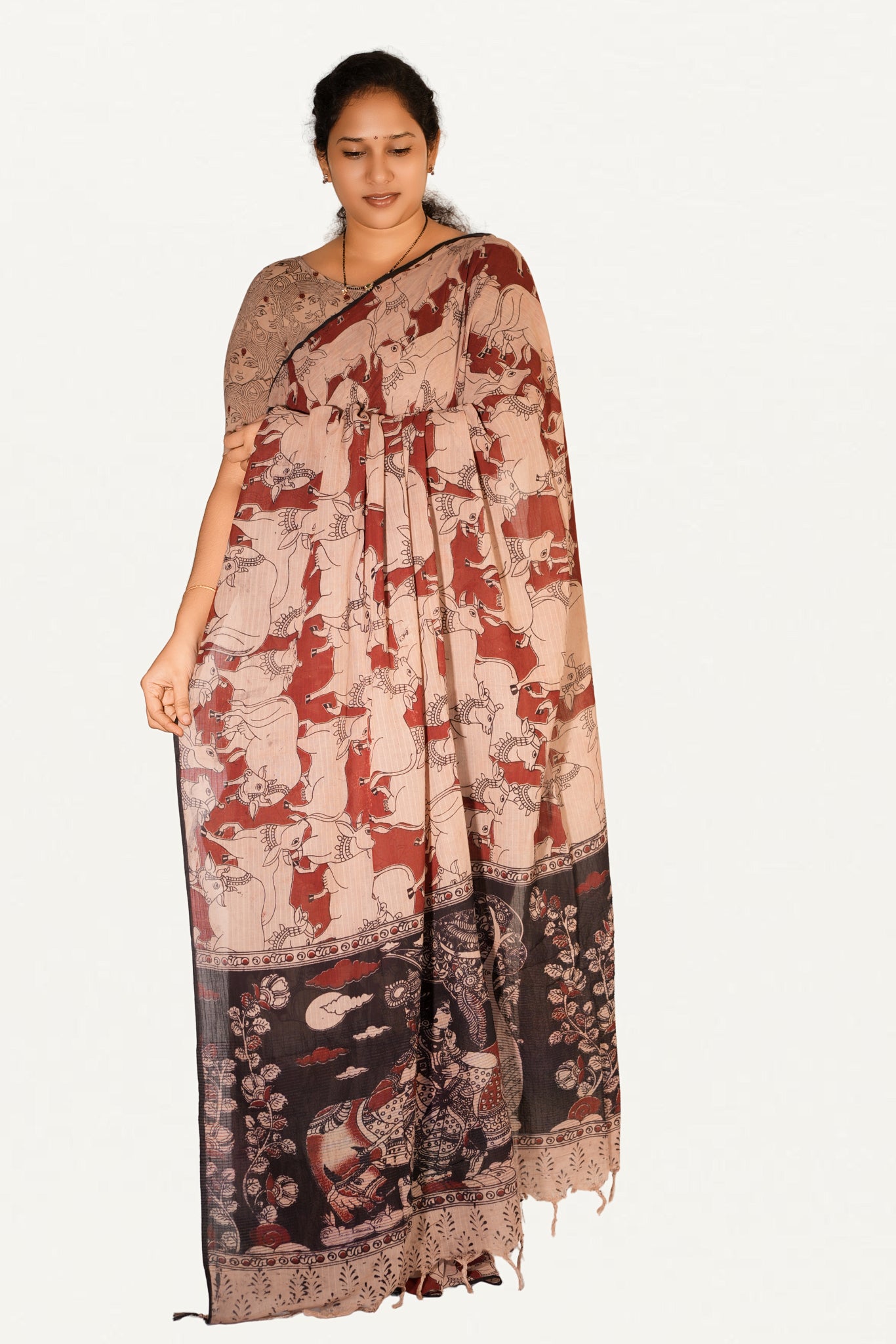 Kalamkari Mul Mul Special Cotton Saree