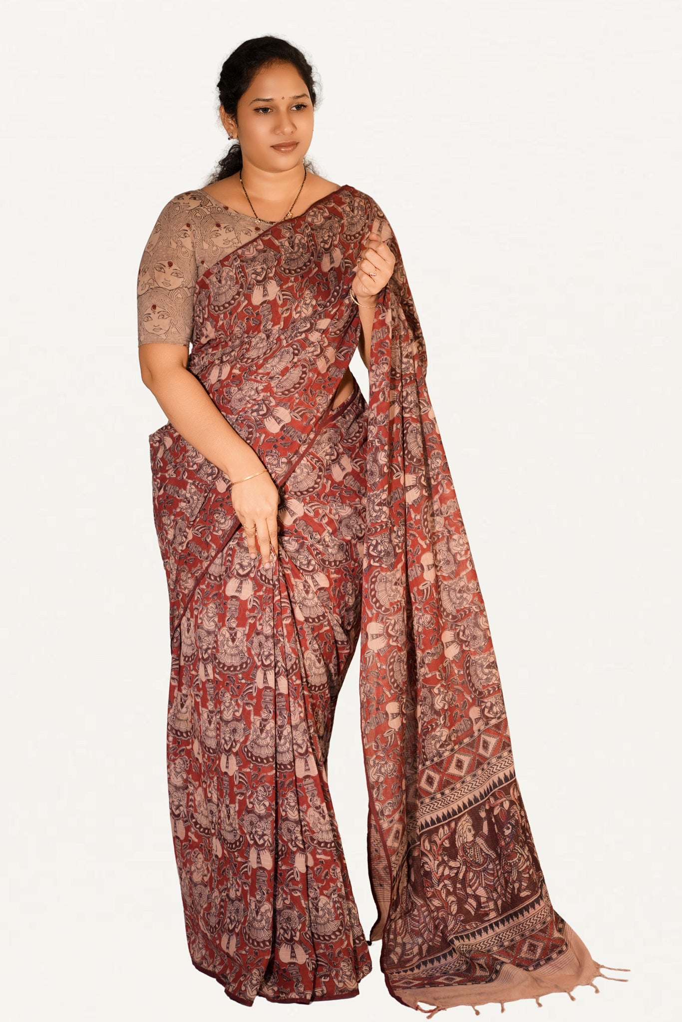 Kalamkari Mul Mul Special Cotton Saree