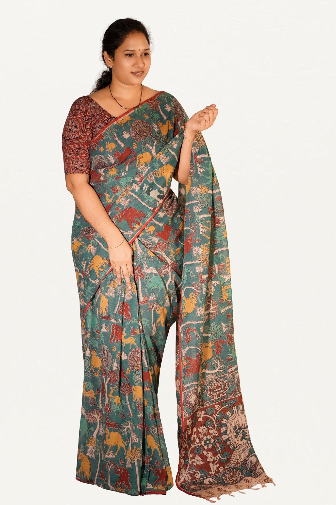 Kalamkari Mul Mul Special Cotton Saree