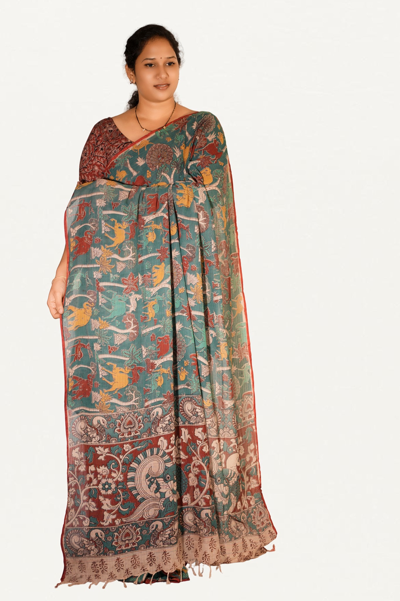 Kalamkari Mul Mul Special Cotton Saree