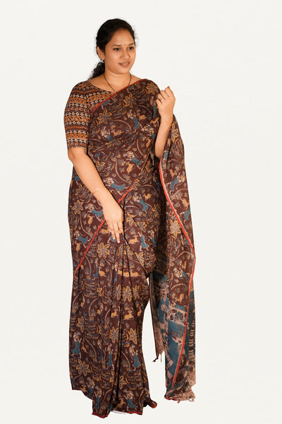 Kalamkari Mul Mul Special Cotton Saree