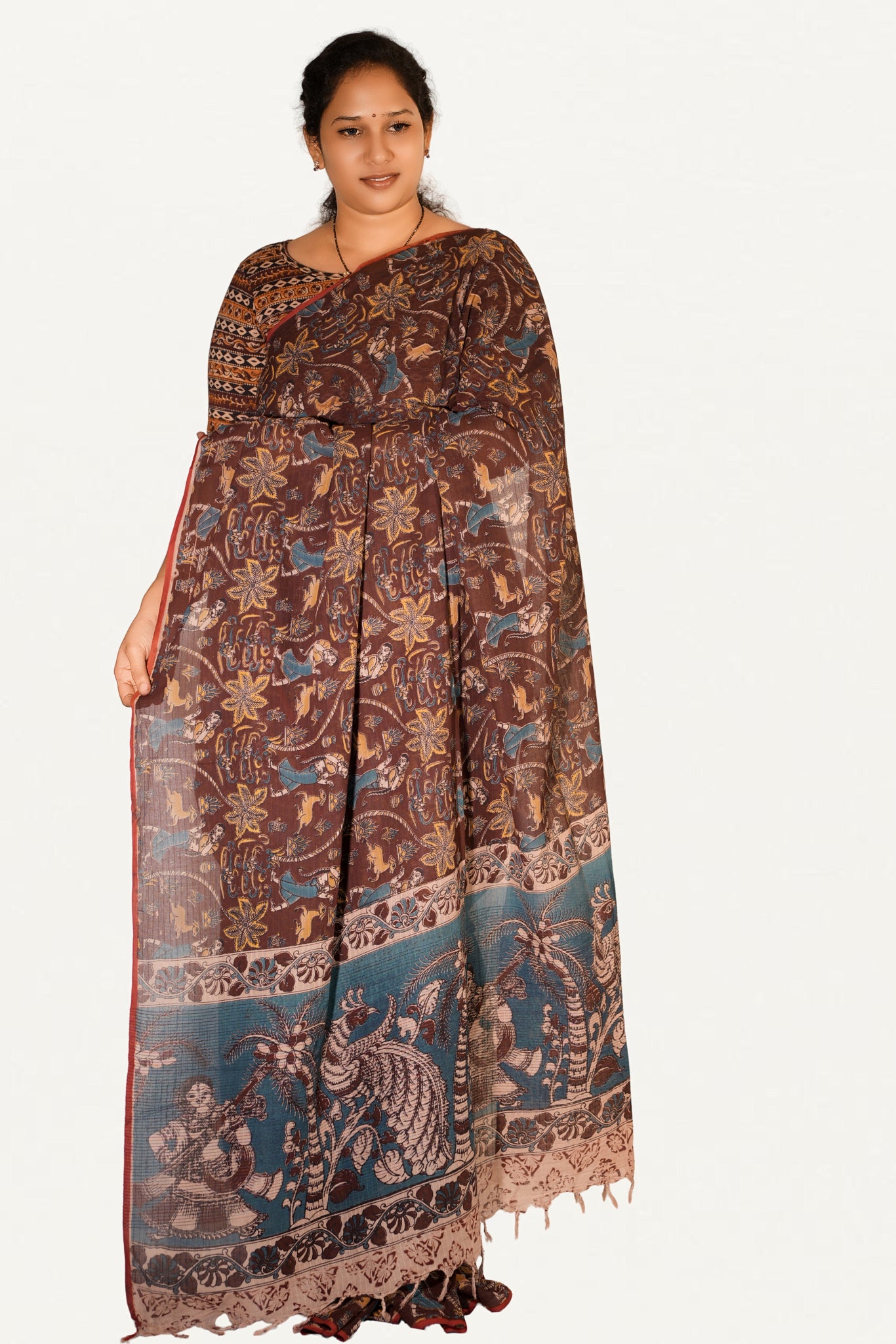 Kalamkari Mul Mul Special Cotton Saree
