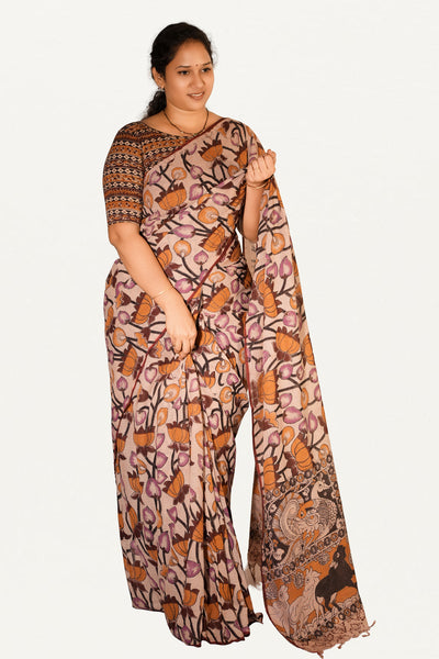 Kalamkari Mul Mul Special Cotton Saree
