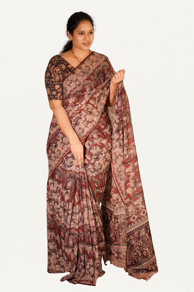 Kalamkari Mul Mul Special Cotton Saree