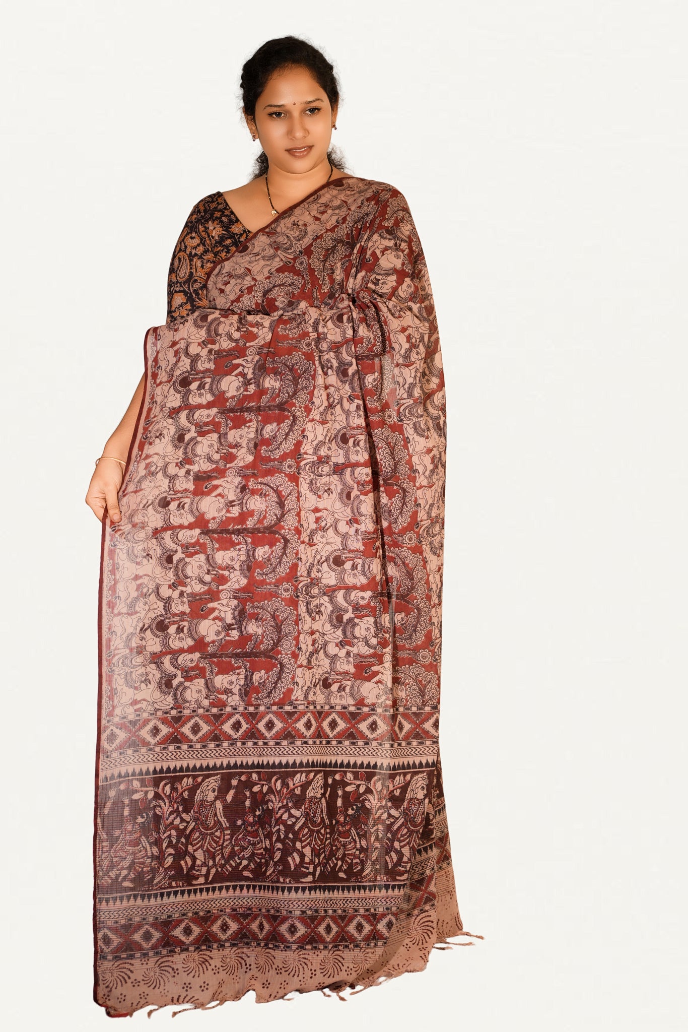 Kalamkari Mul Mul Special Cotton Saree