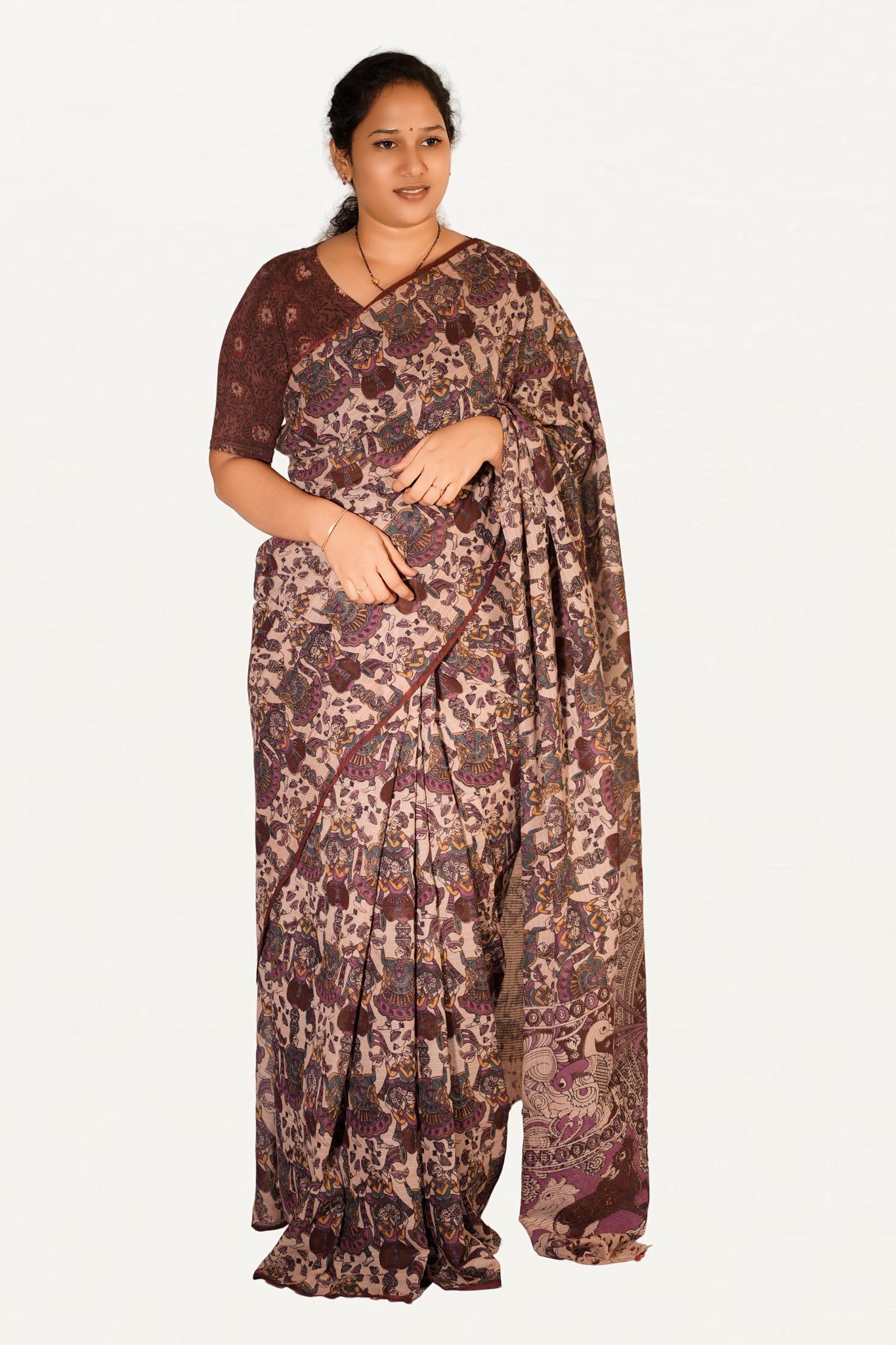 Kalamkari Mul Mul Special Cotton Saree