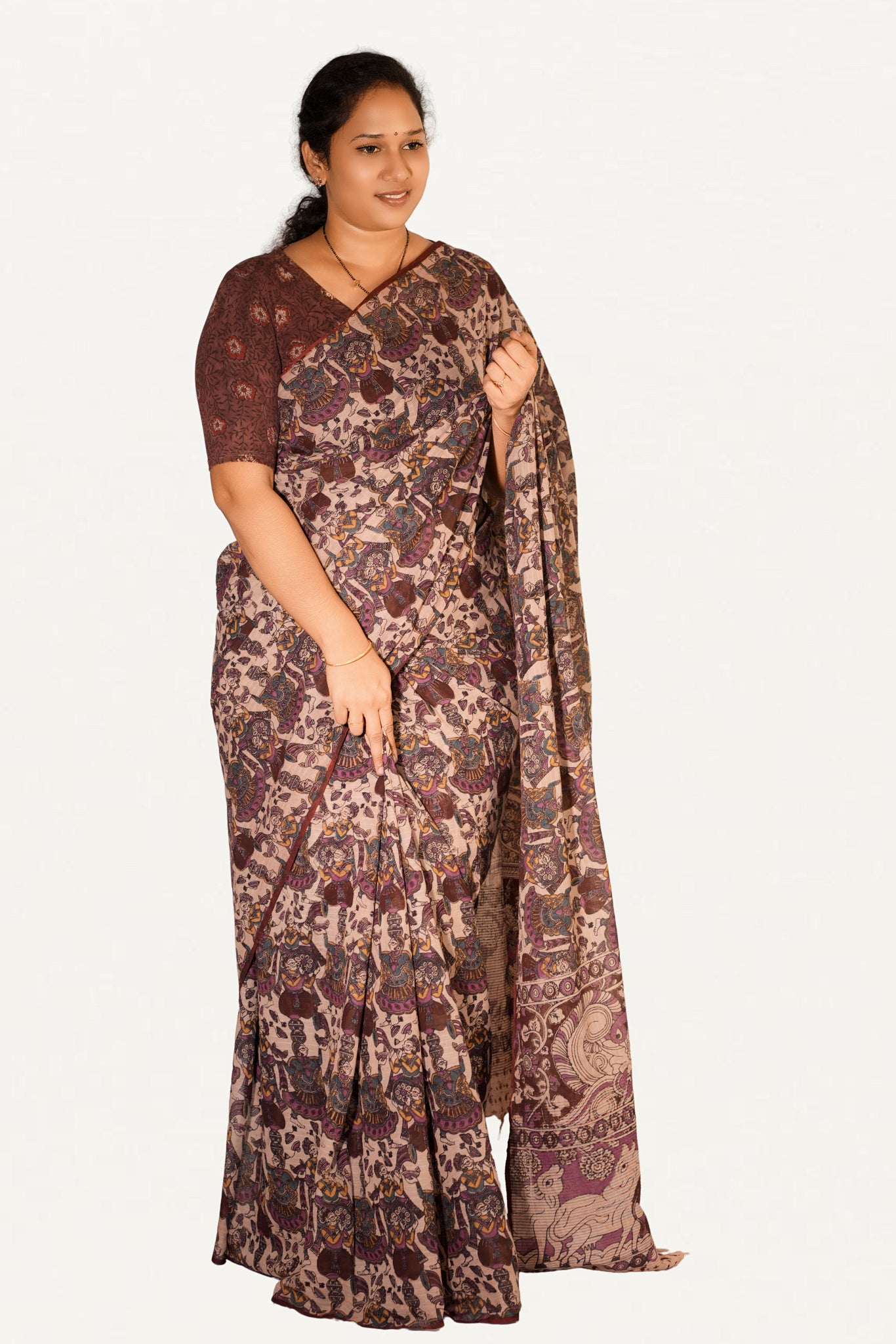 Kalamkari Mul Mul Special Cotton Saree