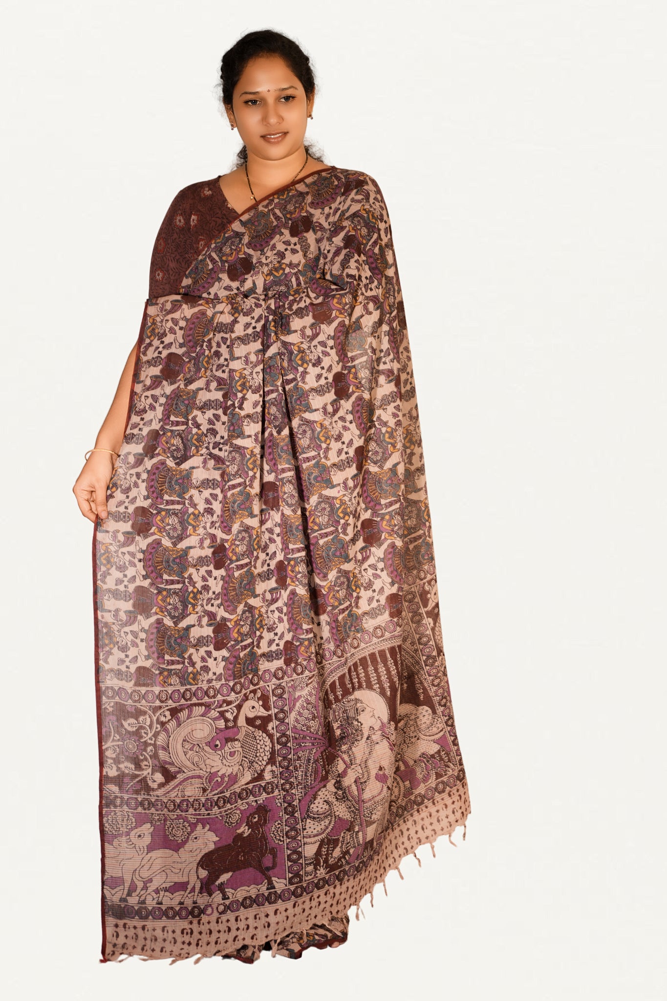 Kalamkari Mul Mul Special Cotton Saree